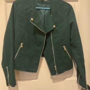 H&M Green biker jacket